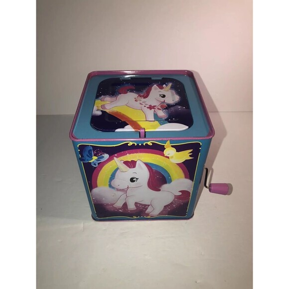 Jack In The Box Unicorn Pop & Glow Schylling Light Up Works Great Read - Picture 1 of 11